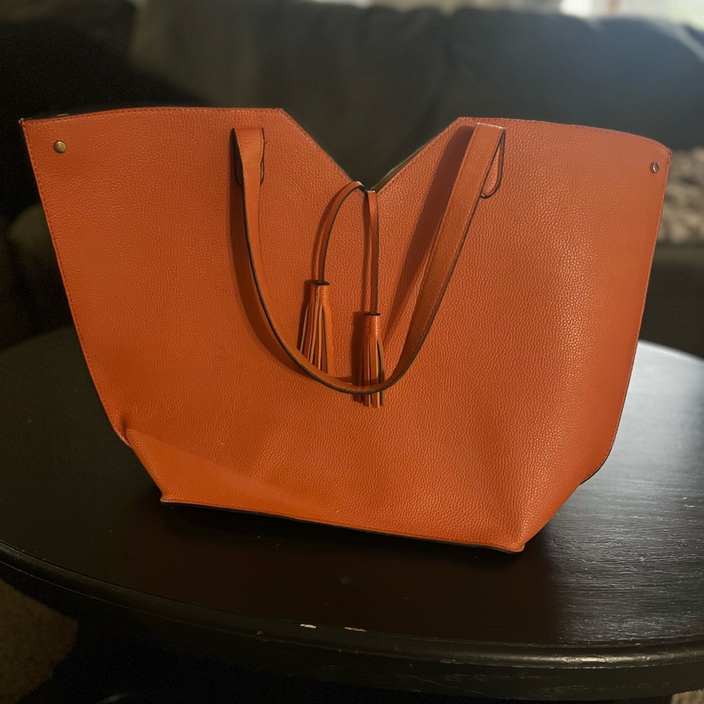 Neiman Marcus Vibrant Orange Tote - Picture 1 of 4
